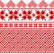 Bulgarian balkan national embroidery red and black seamless vector pattern