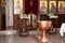 Bulgarian church-preparation of orthodox baptising ceremony