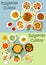 Bulgarian cuisine healthy food dishes icon set