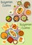 Bulgarian cuisine lunch dishes icon set design