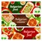 Bulgarian cuisine vector Bulgaria food banners set