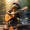 A bulgarian frog playing guitar Generative AI
