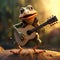 A bulgarian frog playing guitar Generative AI