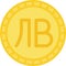 Bulgarian lev coin icon, currency of Bulgaria