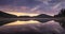 Bulgarian panorama landscape of lake and mountain hills, Shiroka polyana Rhodopes mountains,Bulgaria