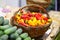 Bulgarian pepper. Selling bell peppers at a farm fair