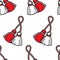 Bulgarian symbol red and white tassels seamless pattern