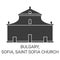 Bulgary, Sofia, Saint Sofia Church travel landmark vector illustration
