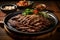 Bulgogi, thinly sliced marinated beef grilled to perfection