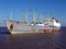 Bulk Carrier Cargo Ship Boat Sailing on Calm Water