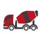 Bulk cement transport unit icon flat art design on white