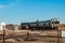 Bulk railroad cars waiting to be loade with grain