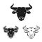 Bull ancient emblems elements set. Heraldic vector design