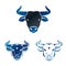 Bull ancient emblems elements set. Heraldic vector design elements collection. Retro style label, heraldry logo.