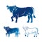 Bull ancient emblems elements set. Heraldic vector design elements collection. Retro style label, heraldry logo.