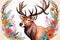 bull antlered Elk animal caricature large antlers