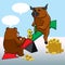 Bull and bear exchange trader
