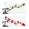 Bull and bear market. Rise and fall of oil quotations.