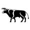 Bull black silhouette realistic icon muscular and aggressive cow