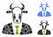 Bull Boss Mosaic Icon of Round Dots