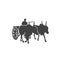 Bull cart with farmer vector. kharata vector