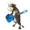 Bull cartoon character with guitar