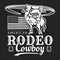 Bull cowboy rodeo, American flag and horseshoe