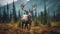 Bull Deer In Alaska Mountains: A Stunning Portraiture By Dan Matutina