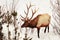 Bull Elk in the Snows of Yellowstone