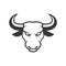 Bull Face Logo. Business Icon on a White Background. Vector