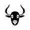 Bull face vector illustration flat style front