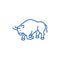 Bull fight,spain line icon concept. Bull fight,spain flat  vector symbol, sign, outline illustration.