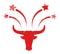 Bull Fireworks Grunge Icon Symbol