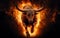bull in flames, symbol of the bull market in cryptocurrencies.