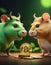 Bull and Hamster Discuss Bitcoin AI Generative