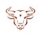 Bull head ancient emblem animal element. Heraldic vector design