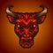 Bull head, angry redbull vector illustration, redbull head