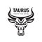 Bull head in black  white colors -  vector logo template concept illustration. Buffalo sign. Taurus icon. Graphic design element