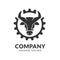 Bull head and Gear Logo Design