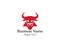 Bull head horn red logo animal vector