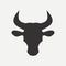 Bull head icon with horns. Vector.