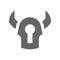 Bull horn and key hole symbol, vector logo icon design elements