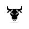 Bull icon in flat style with shadow. Animals symbol illustration