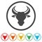 Bull icons set  illustration