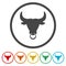 Bull icons set vector illustration