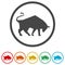 Bull icons set vector illustration