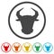 Bull icons set vector illustration