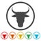 Bull icons vector set