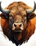 a bull with large horns is shown in a digital painting style. generative ai