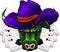 Bull mascot, with hat and poker ace